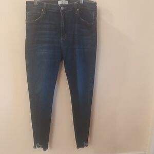KanCan Midnight Blue Frayed Skinny Jeans